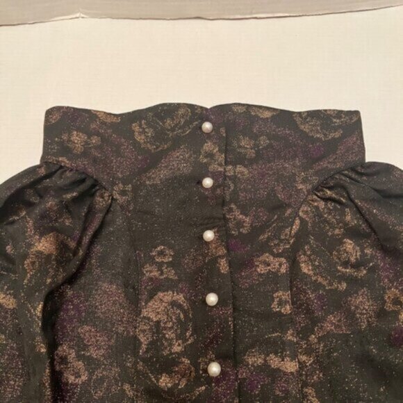 🌹HP🌹Batsheva Bella  BNWOT metallic jacquard midi skirt 6 - Picture 8 of 15